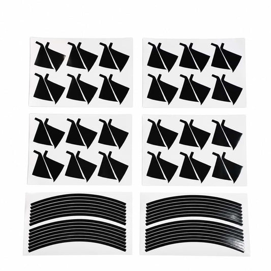 BYD Shark 6 black wheel stickers set with rim stripe decals on white background