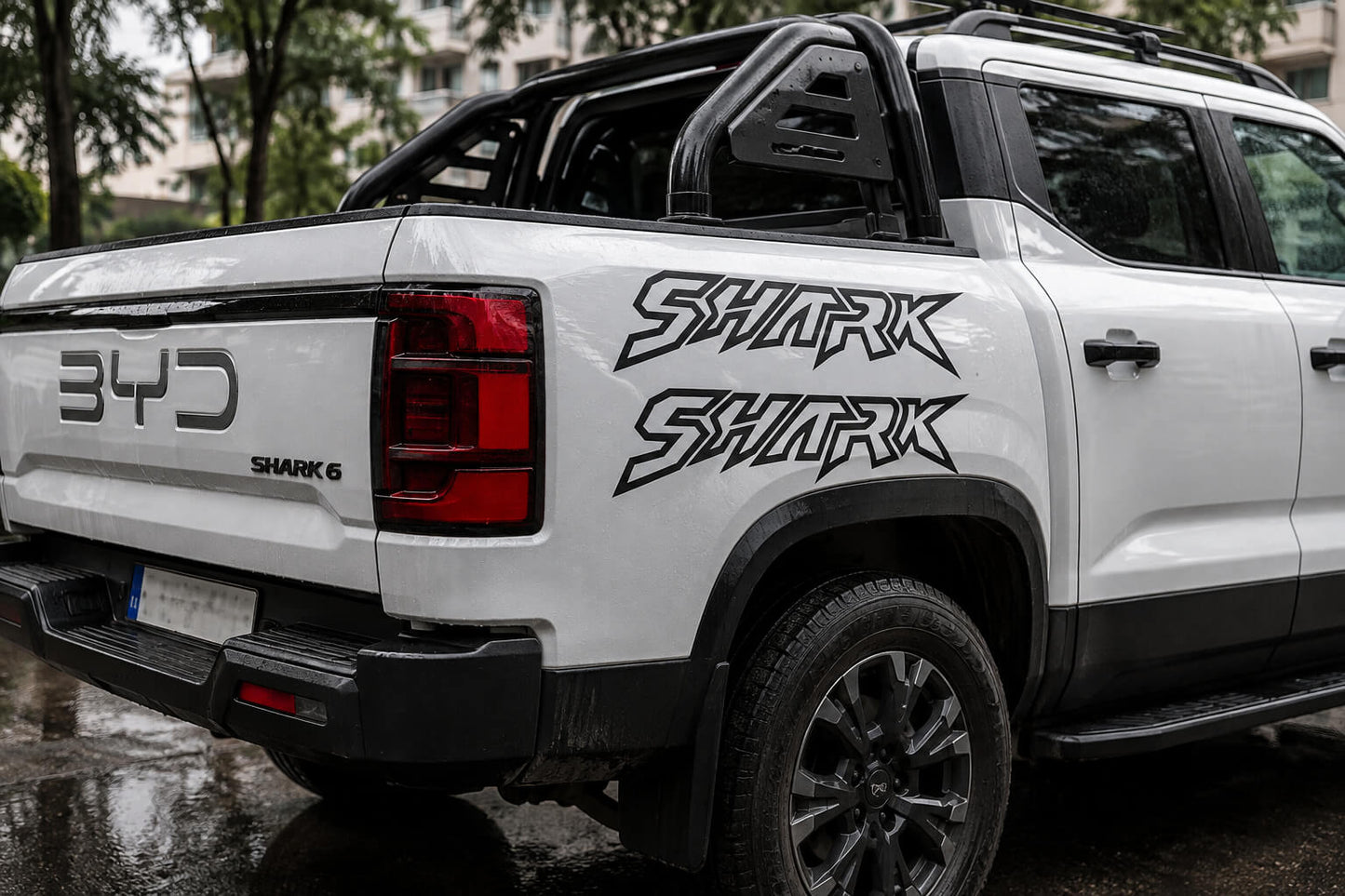 BYD Shark 6 SHARK Sticker Installed on Pickup