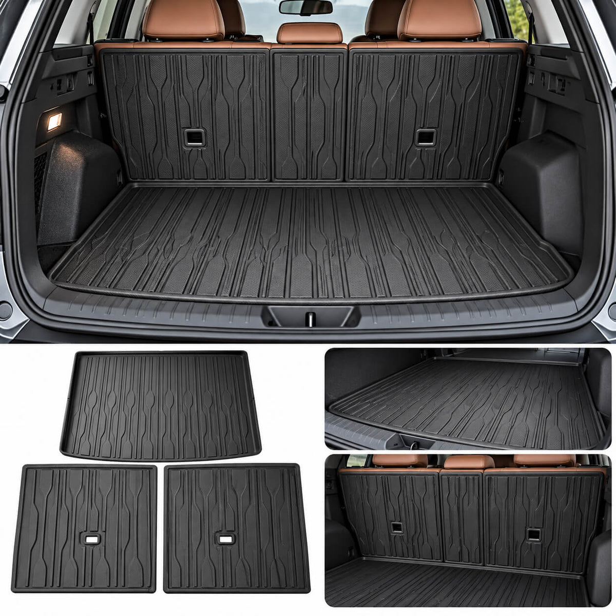 BYD Song Pro DM-i trunk mat and rear seat back protectors installed in the cargo area