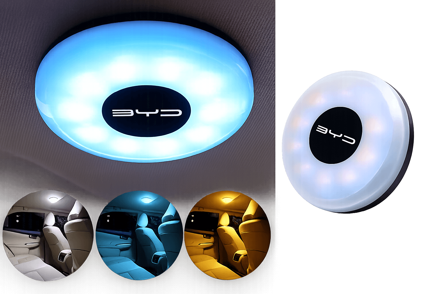 BYD Wireless USB Rechargeable LED Interior Touch Light for Dolphin, ATTO 3 & SEAL