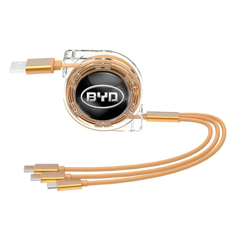 byd Chery branded cable with clear and gold connectors