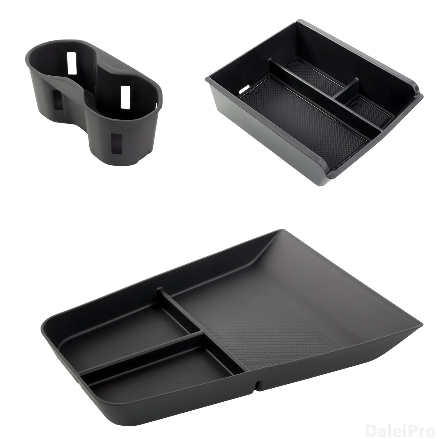 byd seal Set of three black car organizers on a white background