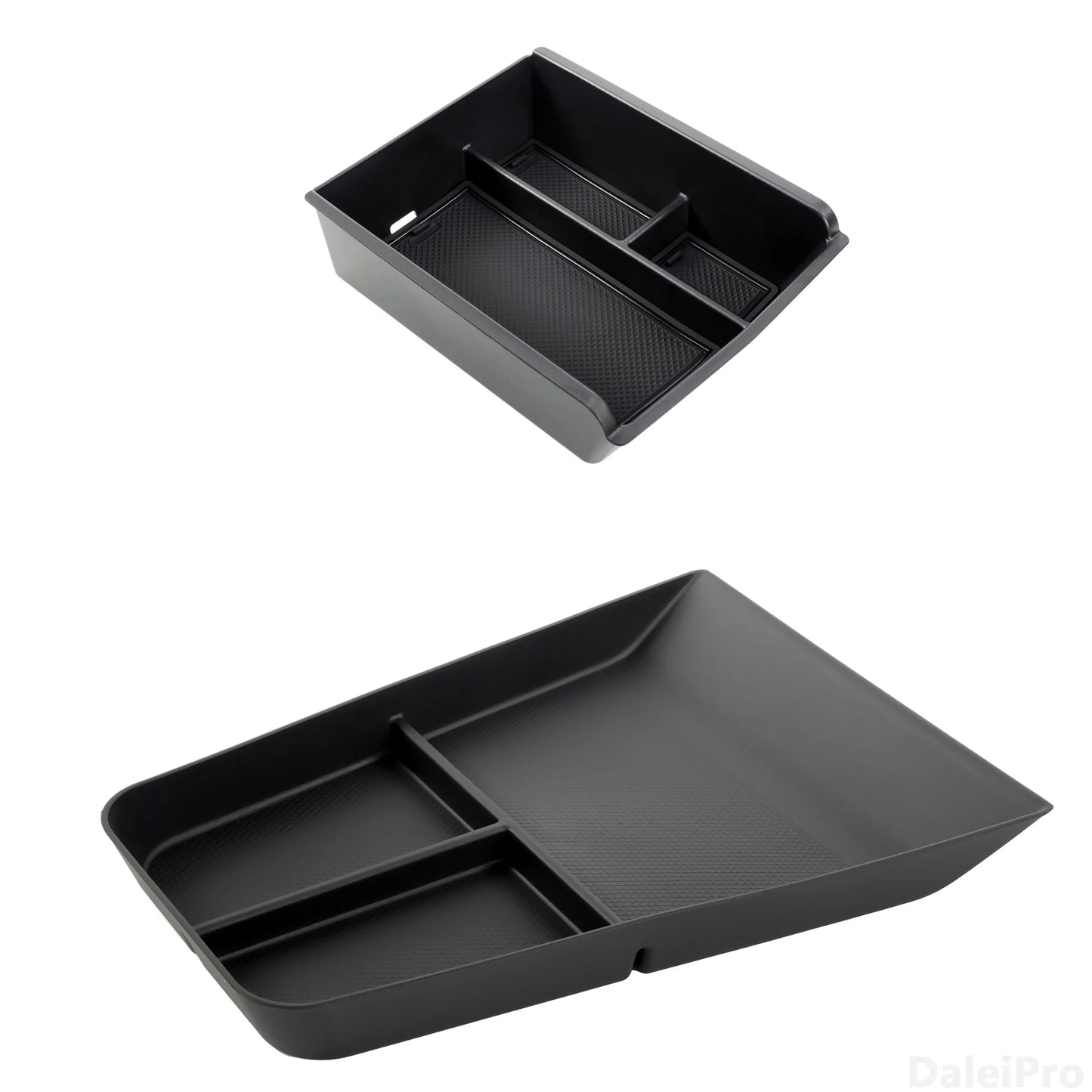 byd seal Two black car storage trays on a white background
