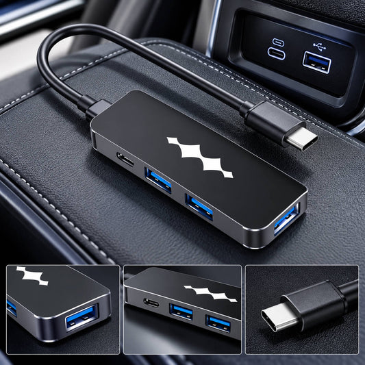 Equation Leopard 8 2025 USB Type-C Extender Adapter for Car Charging and Data Transfer